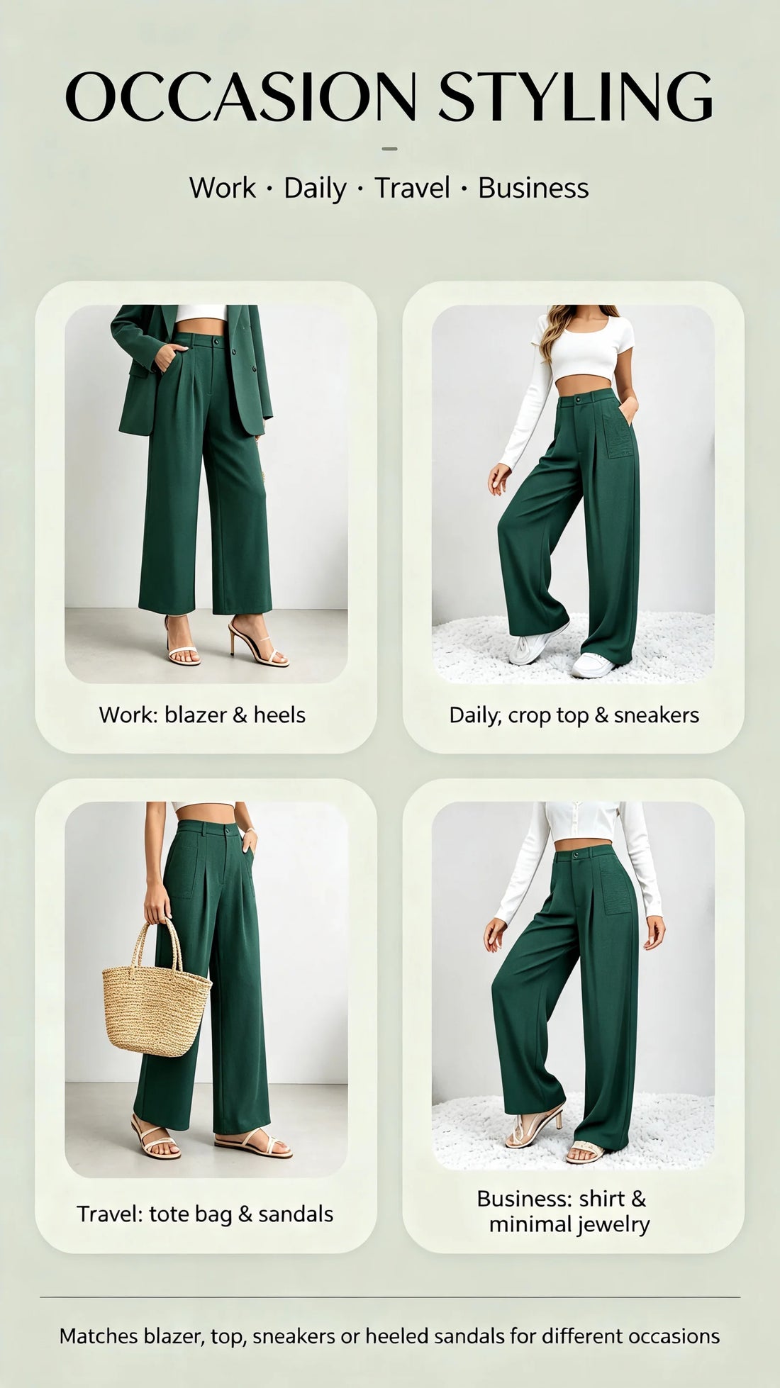 Casual Office Business Straight Long Palazzo Pants