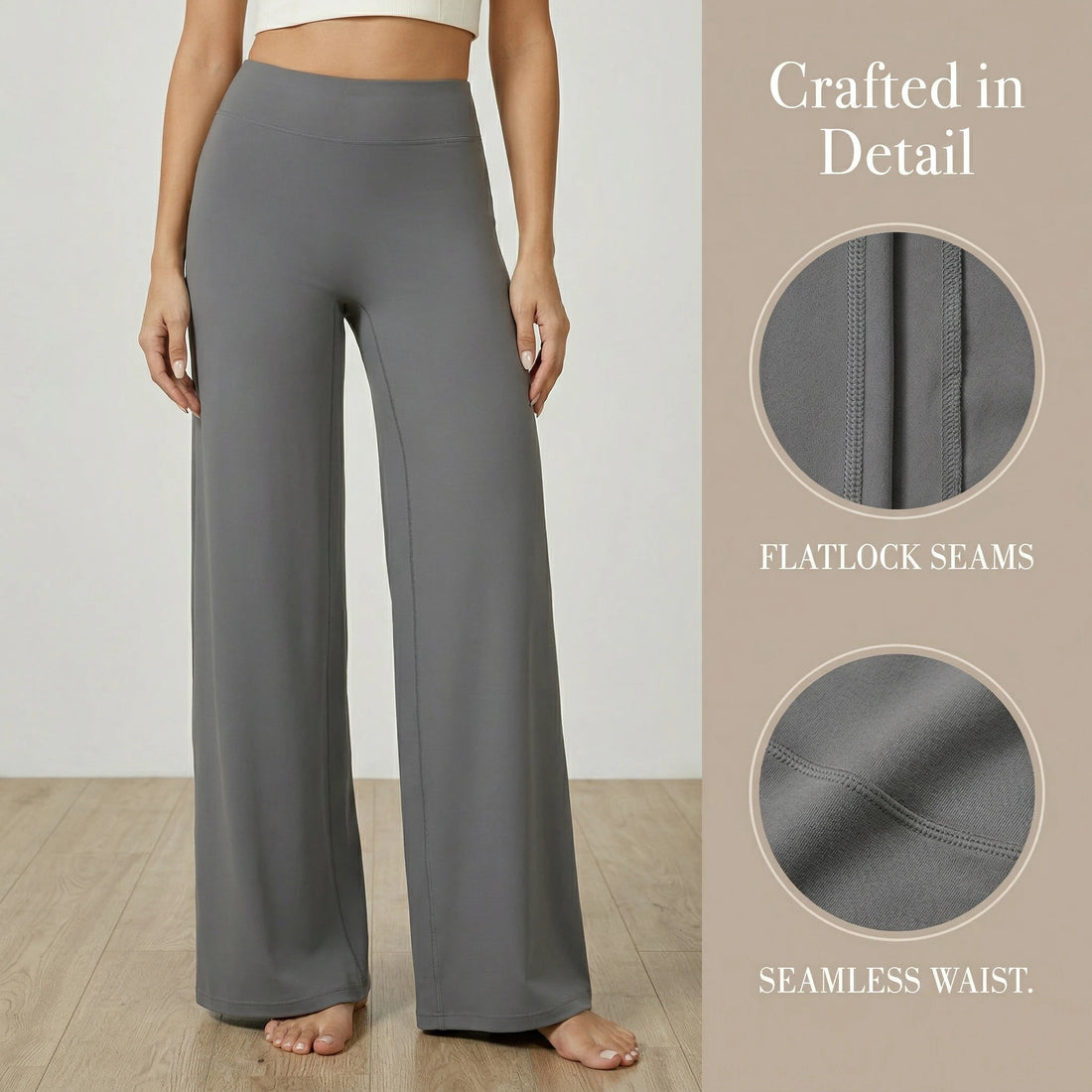 High Waist Wide Leg Yoga Pants Loose Flare