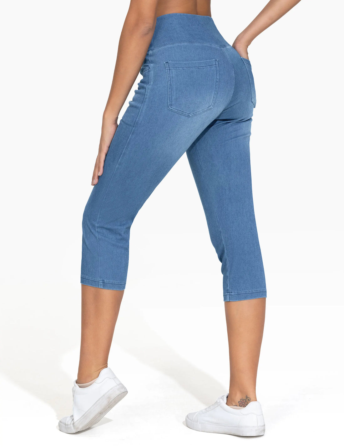 Tummy Control Skinny Jean Leggings with Pockets