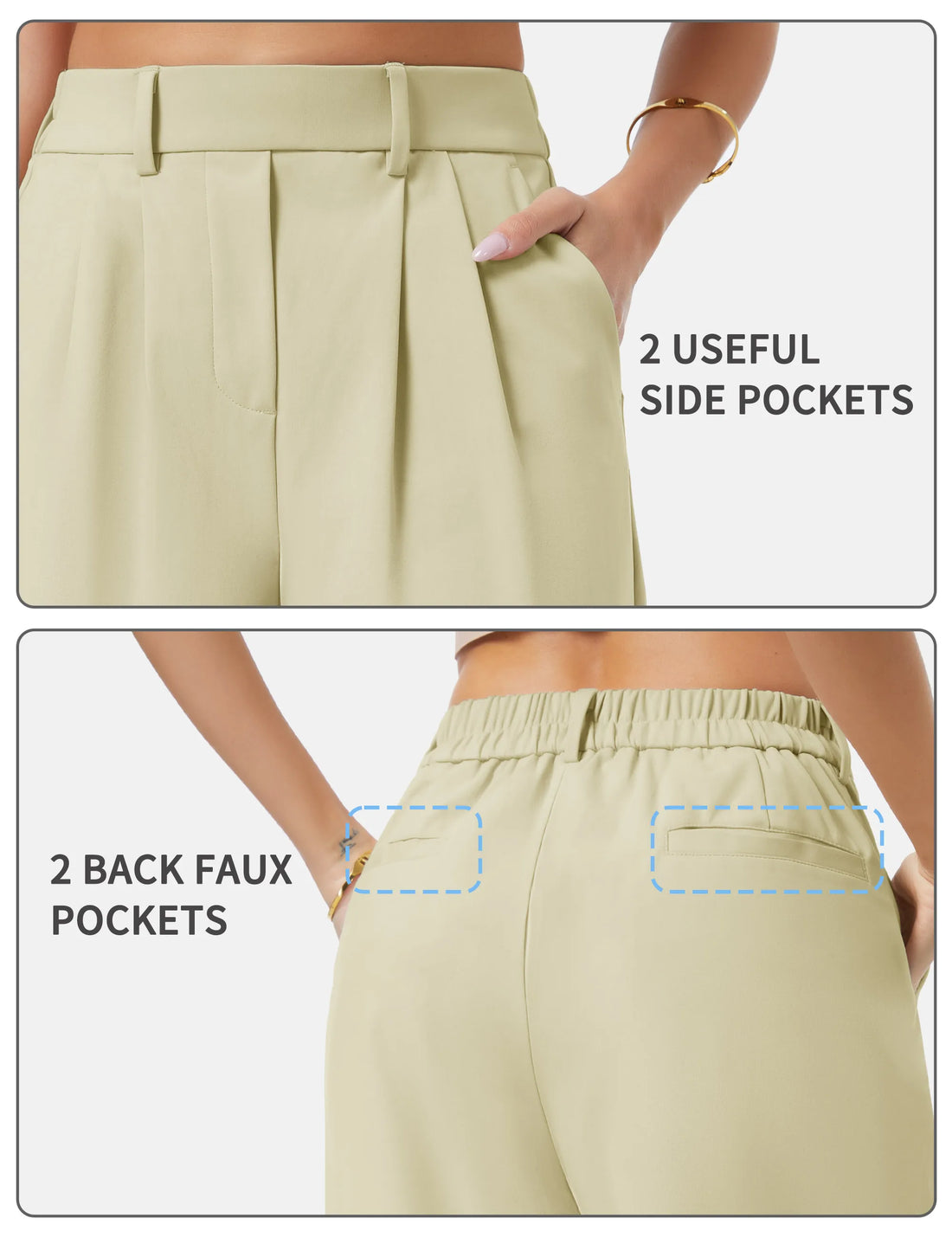 Slacks Trousers with Pockets