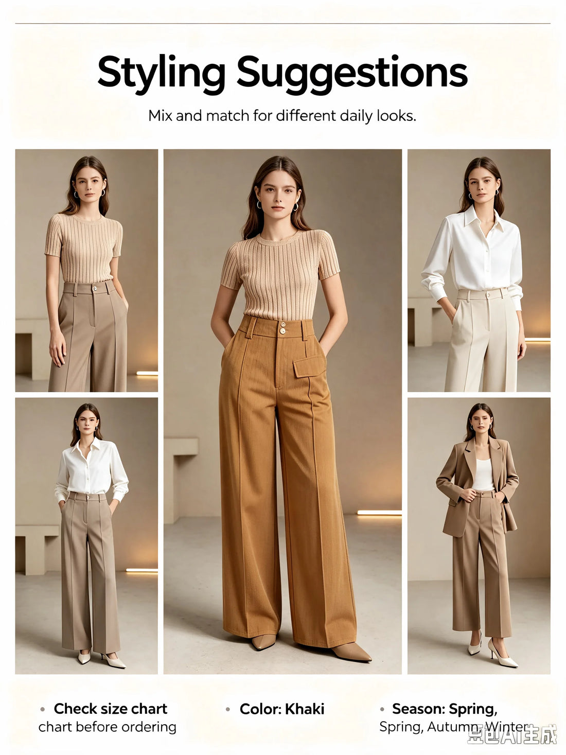 Women's High Waist Corduroy Wide Leg Pants