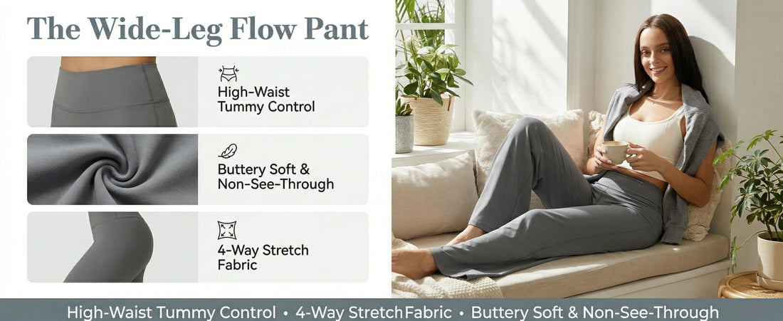 High Waist Wide Leg Yoga Pants Loose Flare