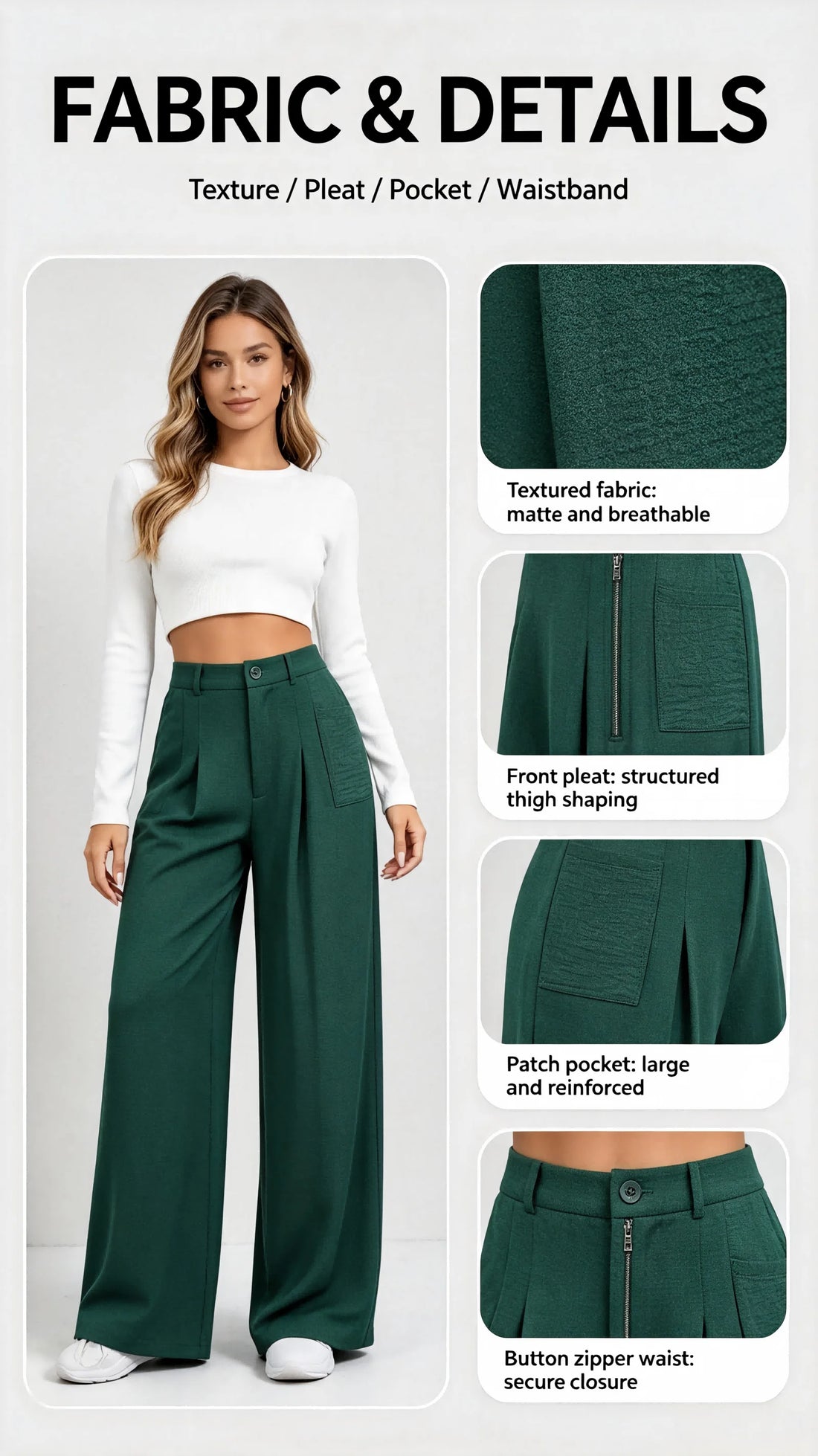 Casual Office Business Straight Long Palazzo Pants