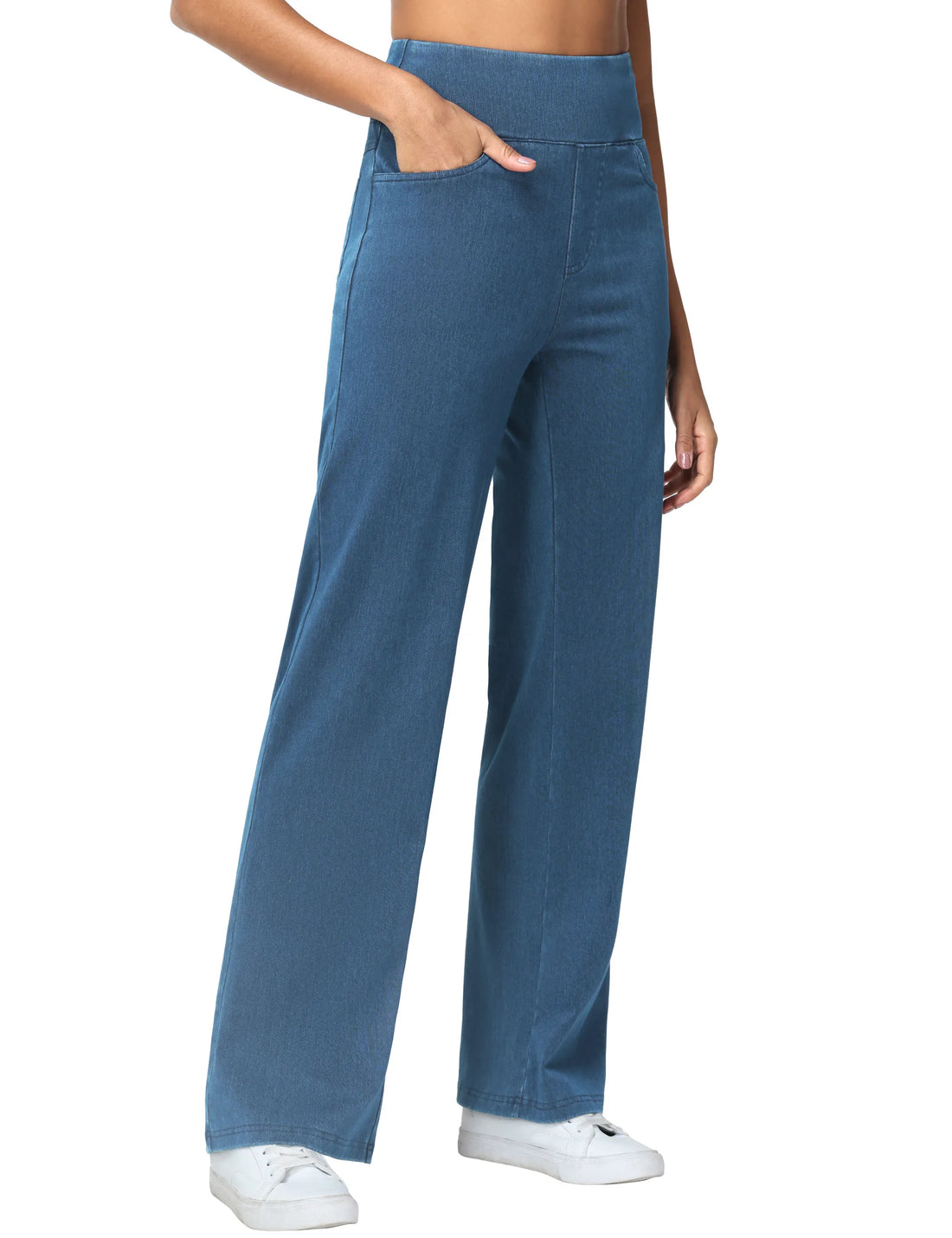 Basic Straight Denim Pants with Pockets
