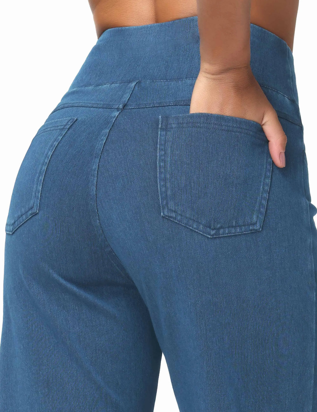 Basic Straight Denim Pants with Pockets