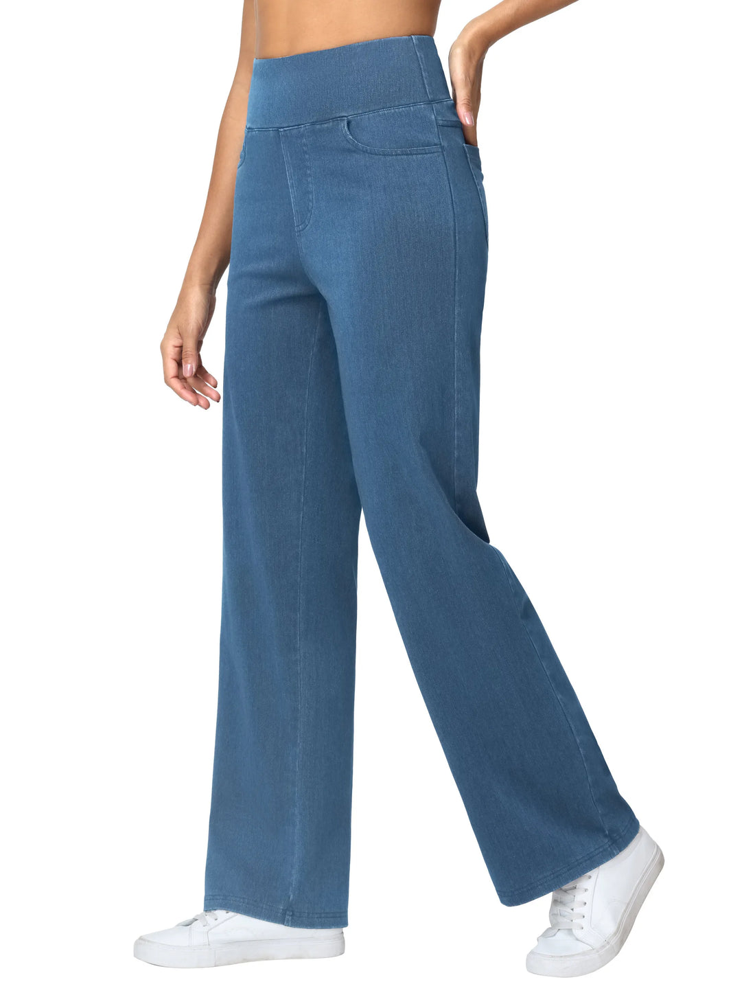 Basic Straight Denim Pants with Pockets