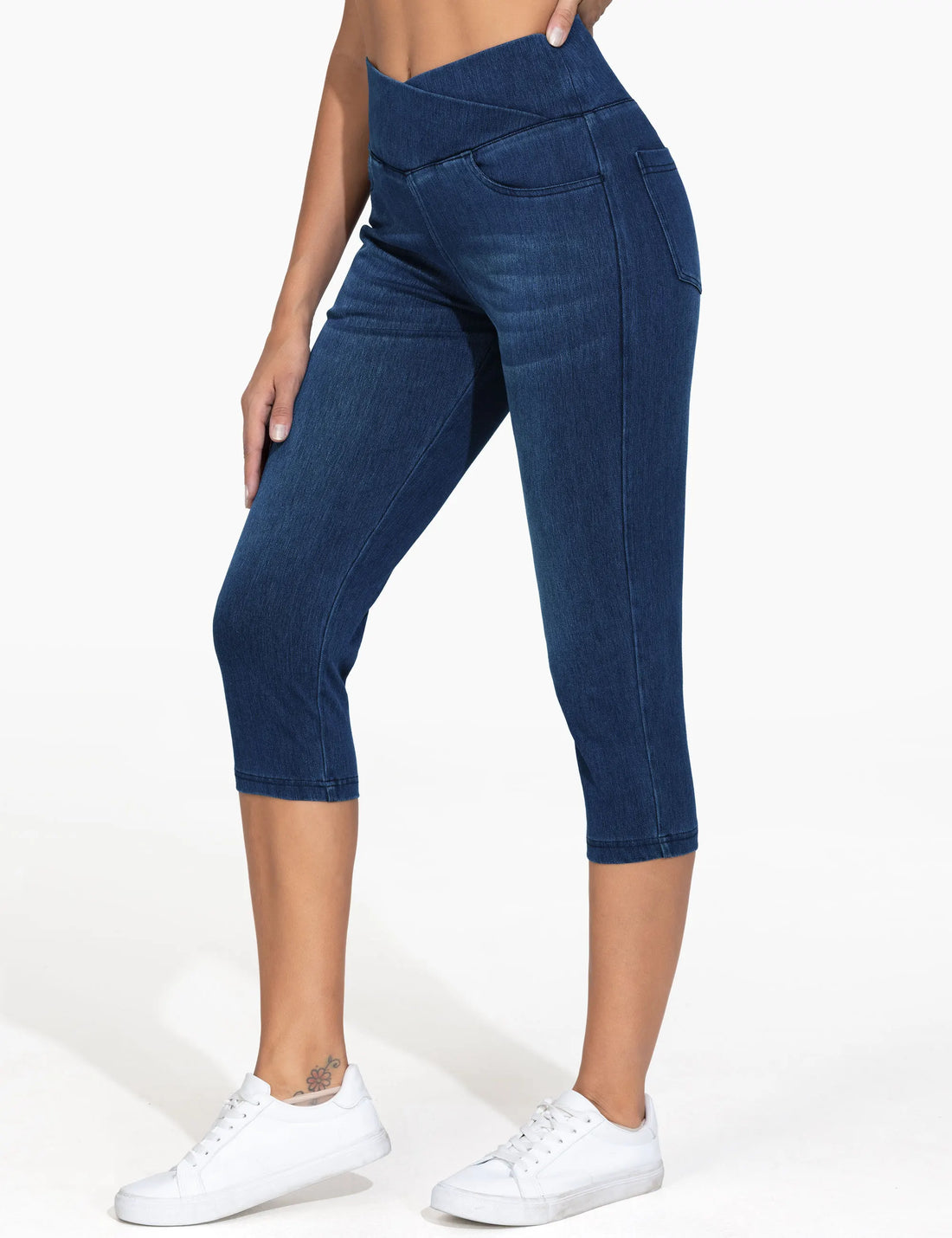 Tummy Control Skinny Jean Leggings with Pockets