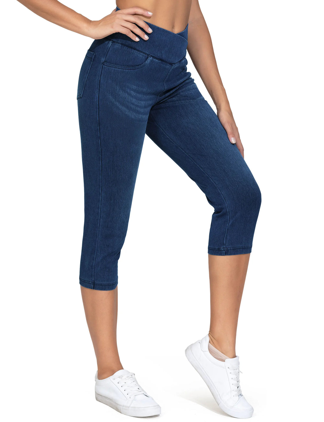 Tummy Control Skinny Jean Leggings with Pockets