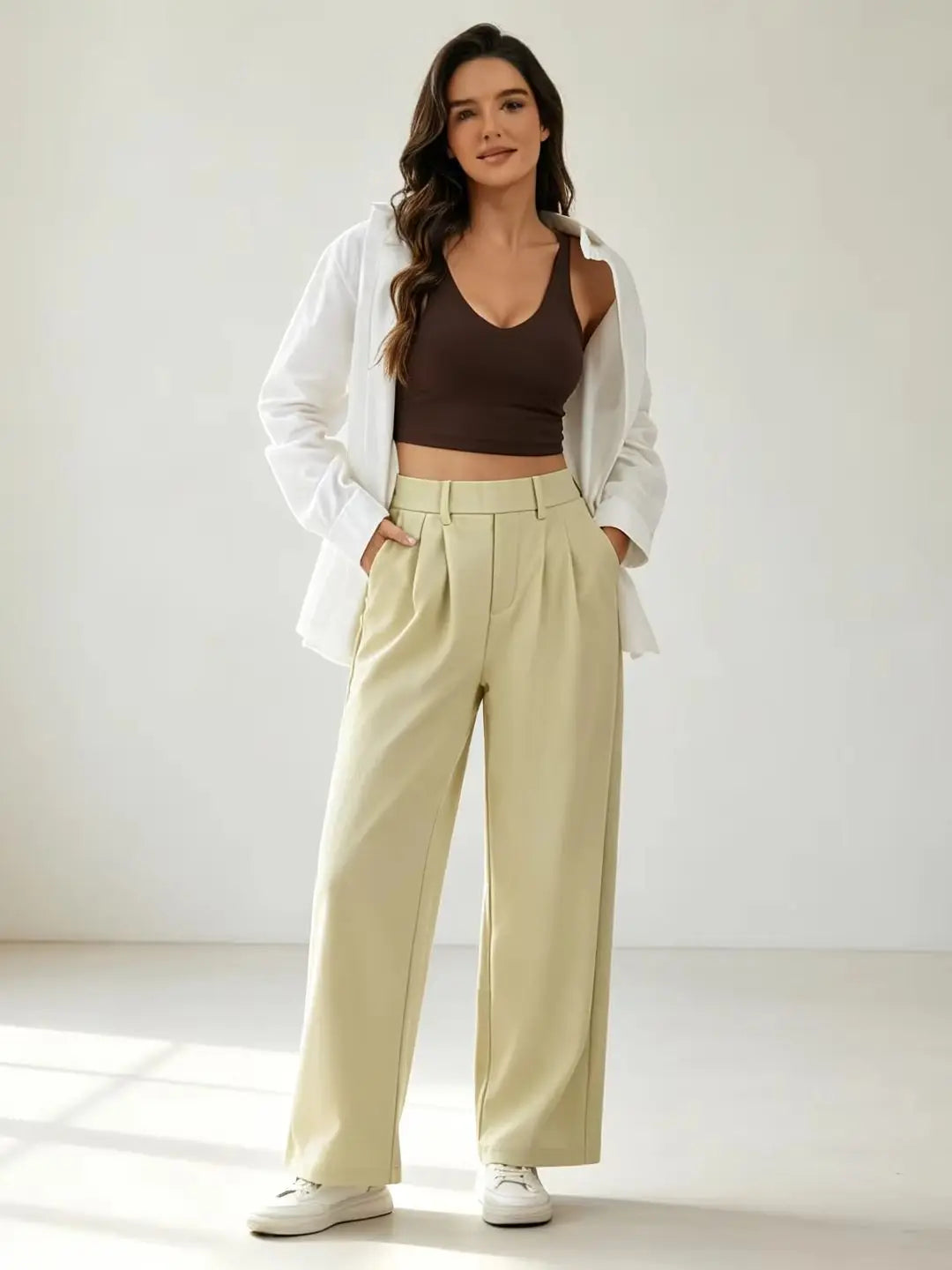 Slacks Trousers with Pockets