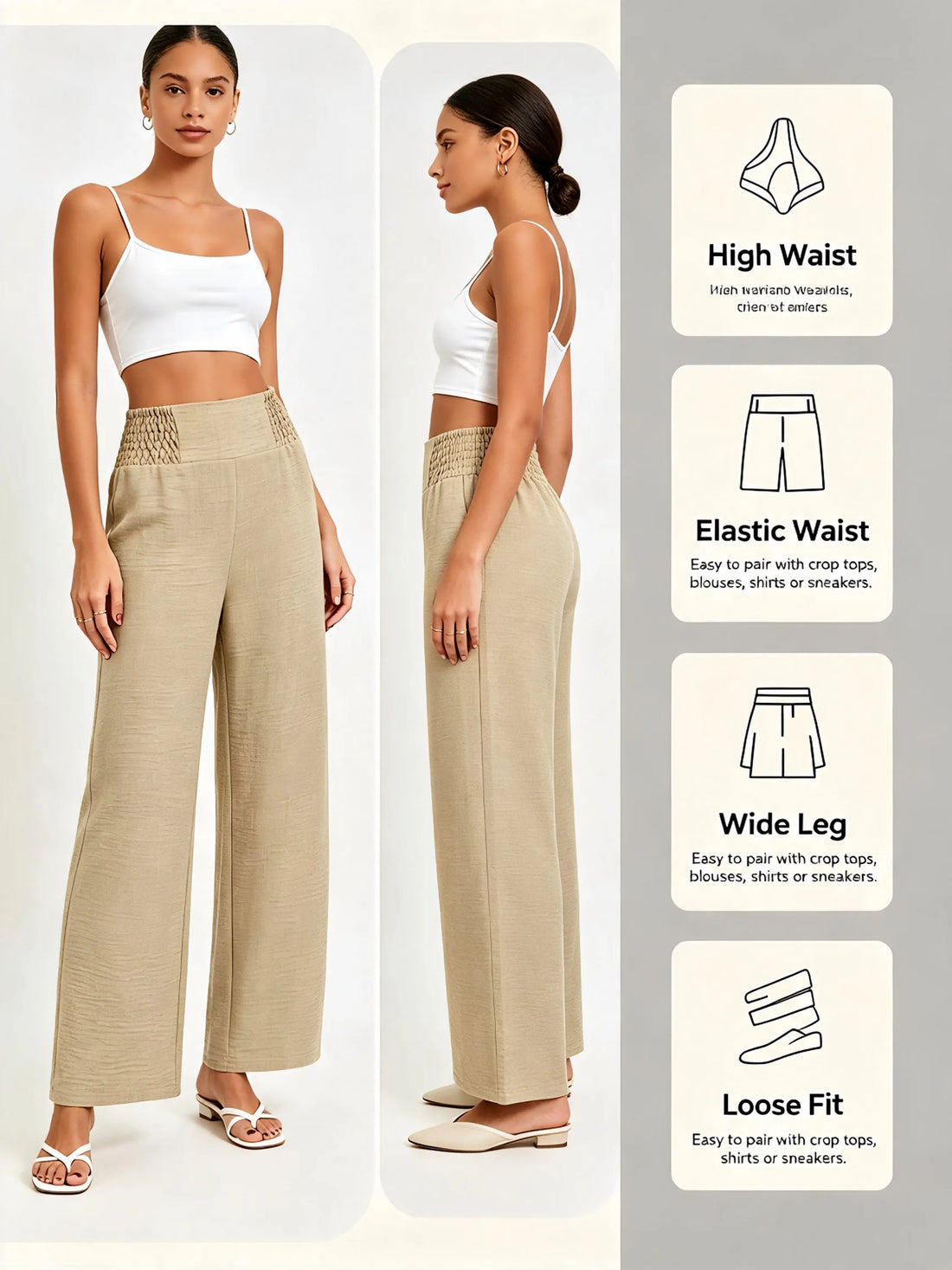 Casual Loose Straight Leg Trousers