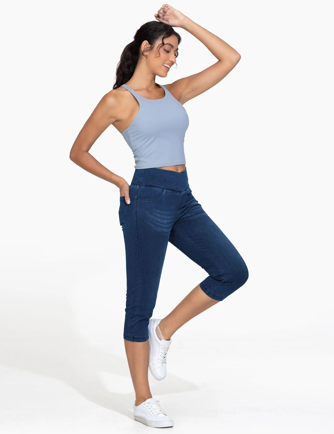 Tummy Control Skinny Jean Leggings with Pockets