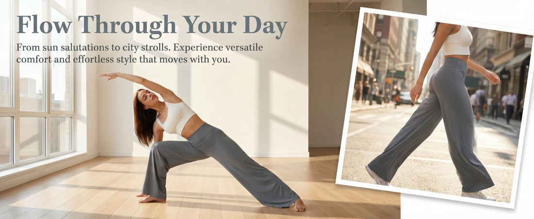 High Waist Wide Leg Yoga Pants Loose Flare
