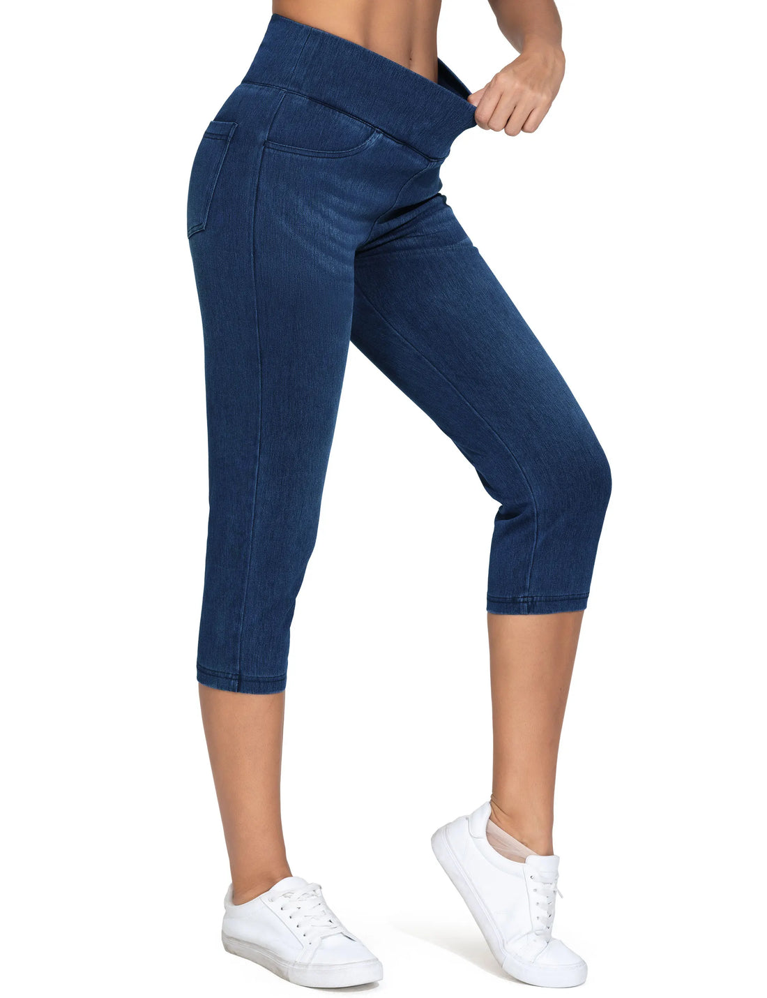Tummy Control Skinny Jean Leggings with Pockets