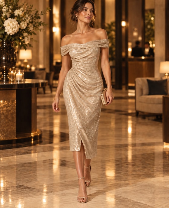 The dress styled for the evening